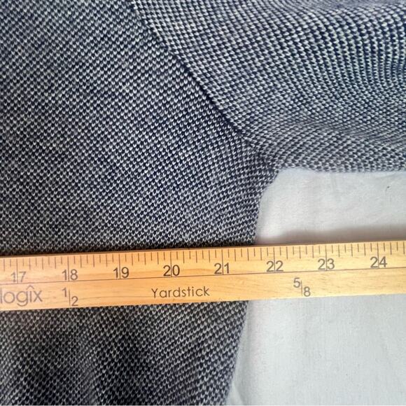 Banana Republic Merino Wool Sweater Mens Large Shawl Collar Blue Birdseye Knit - Picture 7 of 9